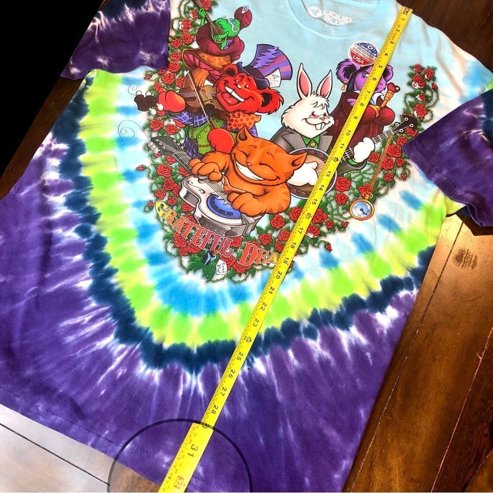 Unisex GRATEFUL DEAD Alice In Wonderland Tie Dye Short Sleeve T-Shirt Sz 2XL NWT - Picture 7 of 10